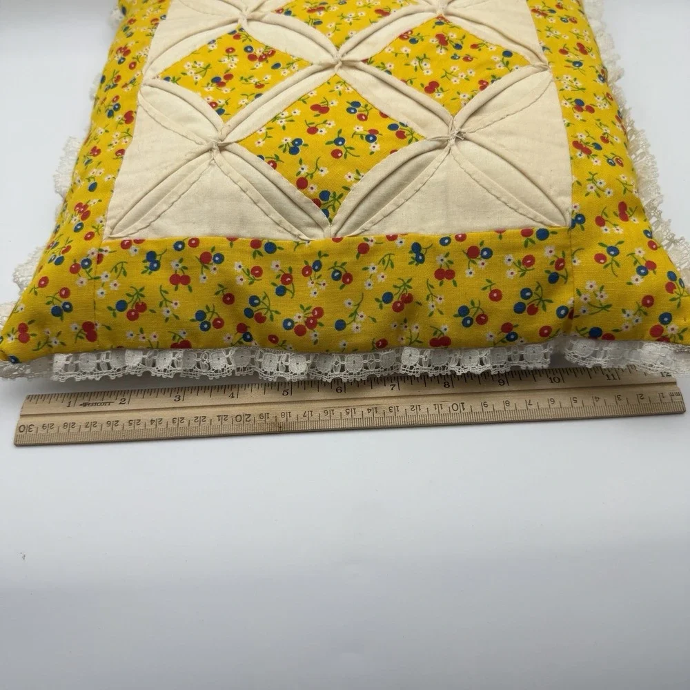 Cathedral Window Quilt Pattern Throw Pillow Handmade 12